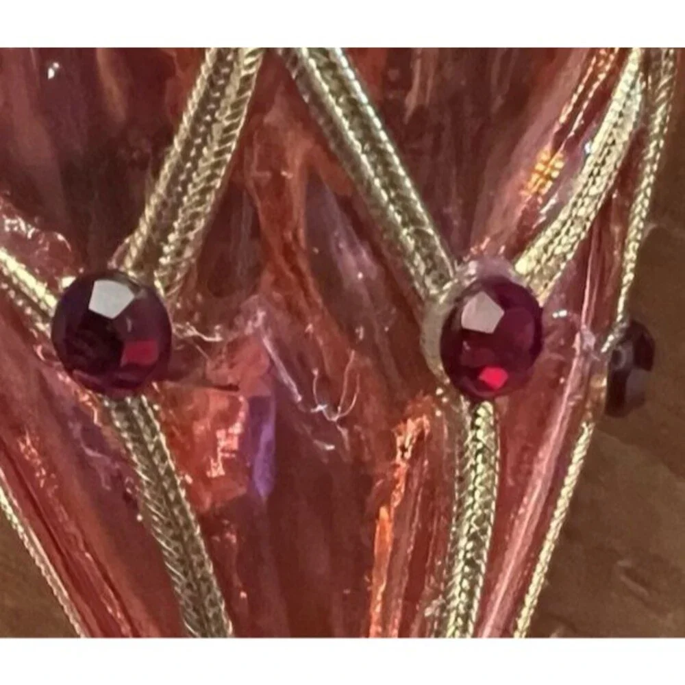 Vintage Christmas Lantern Beaded Plastic Tear Drop Christmas Tree Ornament 7.5